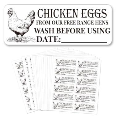 Imagem de GOMAKERER 180 adesivos de ovos frescos de fazenda, 1 x 2,6 polegadas (2,5 x 6,7 cm) etiquetas de caixa de ovos não lavados, adesivos de embalagem de ovos de PET para caixa de ovos suprimentos