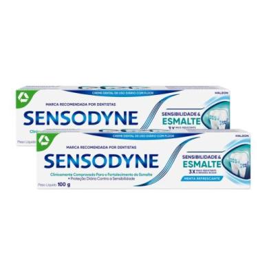 Imagem de Kit 2 Creme Dental Sensodyne Sensibilidade e Esmalte Menta Refrescante