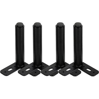 Imagem de XWZFFAI Conjunto de 4 pernas de móveis metálicos, pés de armário de ferro cilíndrico, pernas de mesa de escritório ajustáveis, metal resistente, design industrial, ajustável: 1 cm, Observação: 1000 kg