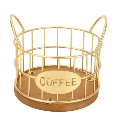 Imagem de Cesta de Armazenamento para Balcão de Cozinha, Cesta de café, Base de Madeira, Grande Abertura, Fácil Limpeza, Gaiola de Cápsula de café para Casa, Restaurante