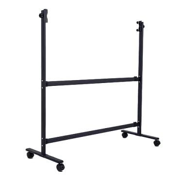 Imagem de CUTPOIY Suporte grande para quadro branco, cavalete móvel apagável a seco com rodas, altura de ângulo ajustável, suporte de metal preto apenas