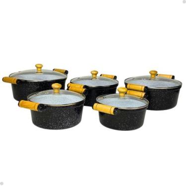 Imagem de Jogo De Panelas Cerâmica Antiaderente 5 Peças Em Alumínio - DILEXSHOP,