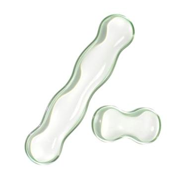 Imagem de Sumgsn Descanso de Pulso Em Gel Transparente para Teclado E Mouse, Conjunto de Descanso de Pulso Em Silicone Verde para Teclado, Descanso de Pulso Ergonômico Fofo para Teclado 60%/75% (Verde)