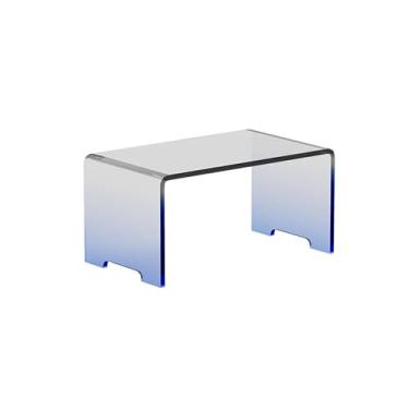 Imagem de Mesa de Centro Mesa de centro minimalista, design de armazenamento em acrílico, estética de luxo, transparente, móveis brancos Mesa de Chá(Blue)