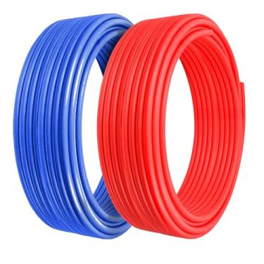 Imagem de Pexflow PXKT-RB50012 PEX Tubo de Água Potável Sem Barreira para Residencial ou Comercial, 1/2 polegada x 500 pés (1 Vermelho + 1 Azul)