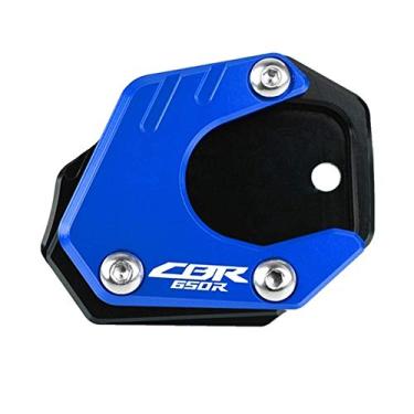 Imagem de Acc-Creativity Suporte de pé de motocicleta com ampliador lateral para placa de extensão compatível com Honda CBR650R CB650R 2019-2020 (azul)