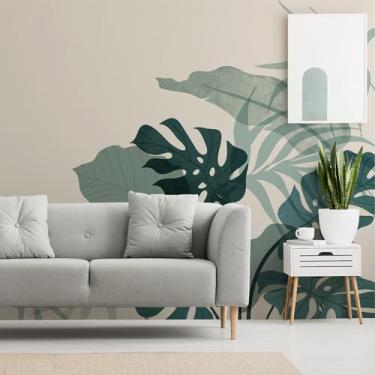 Imagem de Papel de Parede Folhagem Folhas Verde Plantas Painel 12m²
