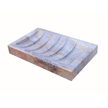 Imagem de KLEO Acessórios de banho de saboneteira de pedra natural para banho, banheira ou lavatório