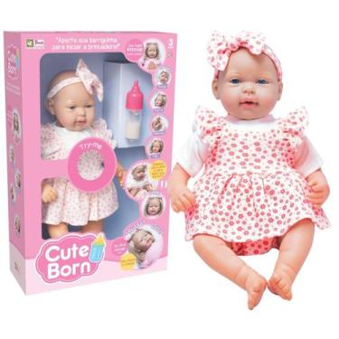 Imagem de Boneca Bebê Reborn Com Som Fala Frases Infantil Neném 45cm - Brink Mod