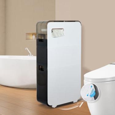 Imagem de BGYMF Armário de plástico ultrafino com gavetas para sala de estar, banheiro, cozinha, quarto e outros itens pequenos (4 camadas)