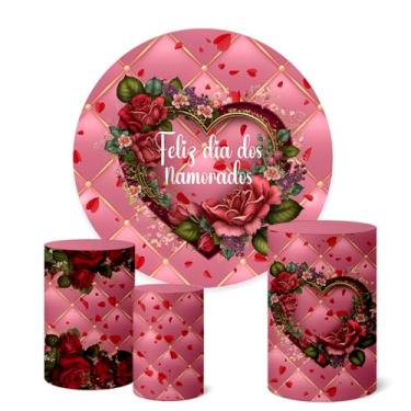 Imagem de Trio Capas Cilindro + Painel Redondo 1,50m Dia dos Namorados (K1DNA010)
