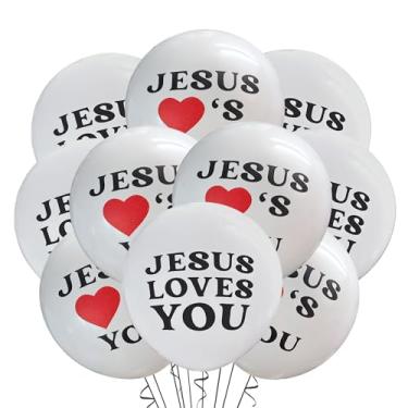 Imagem de Malayan Products Jesus Loves You Balloons 12 Count Latex, Church Event Decoration, Christian Birthday Party, God Theme, Bible Ideas, 12 Inch Standard Size (Mixed)