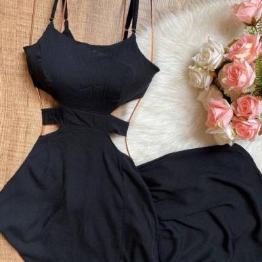 Imagem de Vestido feminino longo recorte na cintura moda feminina - Filó Modas, 