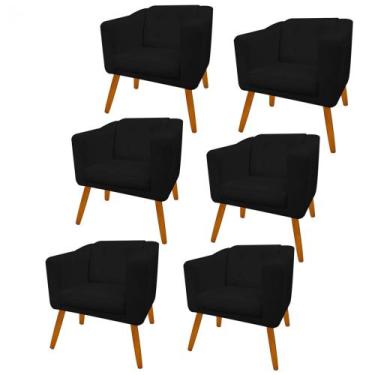 Imagem de Kit 06 Poltrona Cadeira Decorativa  Céci Sala de Estar Recepção Escrit