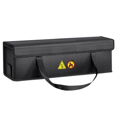 Imagem de CIADAZ Bolsa de bateria à prova de fogo à prova d'água Lipo Safe Charging Bag Bolsa de proteção para armazenamento com porta de carregamento lateral invisível e faixa fixa para uso em viagens de trans