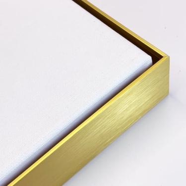 Imagem de Akfado Moldura de tela para pinturas a óleo 61 x 76 cm, moldura flutuante de metal para arte de parede vintage abstrata moderna, moldura de pintura para biblioteca de exposições, cafeteria, decoração