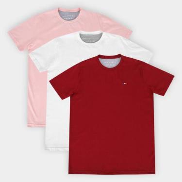 Imagem de Camiseta Básica Industrie Manga Curta Masculina, Vermelho, Rosa, M