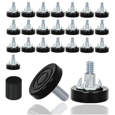 Imagem de 24 peças de niveladores de pés de móveis com rosca M8, pés de nivelamento de móveis com porcas em T, adequados para mesas, armários, cadeiras, pernas de bancos