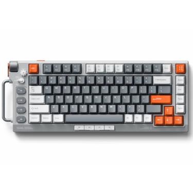 Imagem de nuphy Field75 HE teclado magnético para jogos, teclado com fio, teclado para jogos de PC de 83 teclas, controle de volume de um botão, sensores de efeito Hall, acionamento ajustável, interruptor de