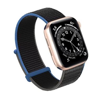 Imagem de Bifeiyo Pulseira esportiva de nylon para Apple Watch séries 10, 9, 8, 7, 6, 5, 4, 3, 2 e 1 e SE Ultra(38/40/41/S10-42 mm, carvão)