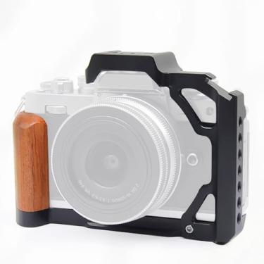 Imagem de Diyeeni Gaiola de Câmera de Liga de Alumínio Com Alça de Pau -rosa, Interface de Bota Fria para Câmera ZFC Mirrorless, Usinagem CNC, para Preencher Luz e Microfone (Preto)