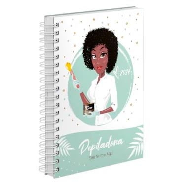 Imagem de Agenda Comercial 2026 Personalizada Capa Dura Depiladora Cabelo Crespo Cores (Verde)