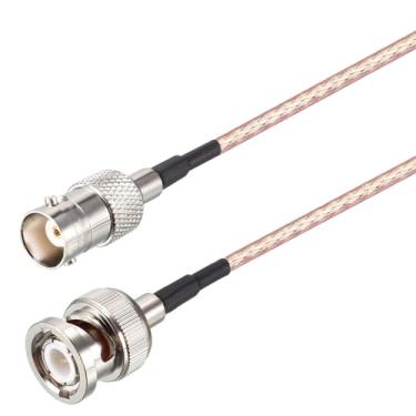 Imagem de Oiyagai 2 peças BNC macho para BNC fêmea HD-SDI cabo RG316 RF coaxial antena coaxial Pigtail Jumper 50 Ohm BNC adaptador conector (30 cm/11,8")