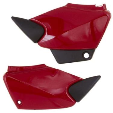 Imagem de Tampa Lateral Cromo Forte  Fan 125 2005 À 2008 Par, VERMELHO 2005, Úni