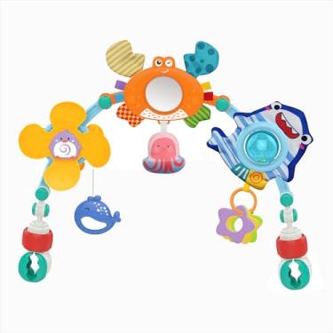 Imagem de Móbile em Arco para Bebê Adaptável a Berço e Carrinho Brinquedos Coloridos com Texturas (Praia)