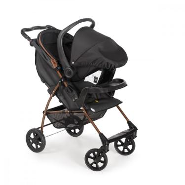 Imagem de Carrinho de Bebê Romano com Bebê Conforto Grid Galzerano - Preto/Cobre
