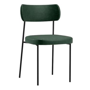Imagem de Cadeira Decorativa Estofada Sala de Jantar Mila Laminado Verde Musgo - FdECOR