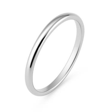 Imagem de Aliança Prata Namoro 2mm Casal Namorados Tradicional Tungstênio União 