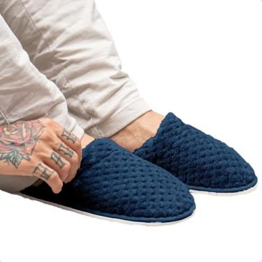Imagem de Pantufa Chinelo Masculina Microfibra Flannel Aveludada Pollo (Azul, BR, Adulto, Faixa Numérico, 39, 40)