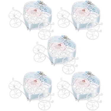 Imagem de Ipetboom 5 caixas de lembrancinhas de festa, caixas de doces de casamento, caixa de, carruagem de princesa, peça central de mesa, lembrancinhas de festa para convidados, azul