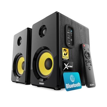 Imagem de Majority Alto-falantes Bluetooth alimentados | Conjunto de alto-falantes de monitores de estúdio | Palestrantes de estúdio doméstico 2.0 para PC e toca-discos | Alimentado por Bluetooth, óptico, USB e