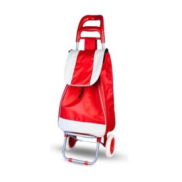 Imagem de Carrinho De Compras Feira Dobrável C/ Rodas Suporta 30 Kg - MHR, Verme