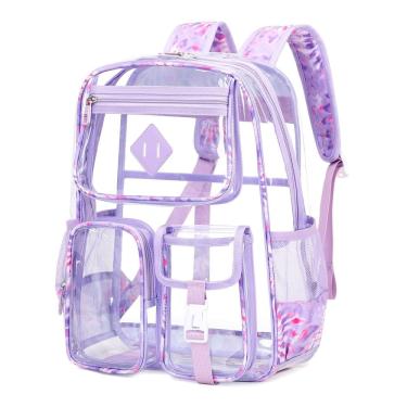 Imagem de Mochila transparente PIG PIG GIRL para escola, faculdade, trabalho e viagens