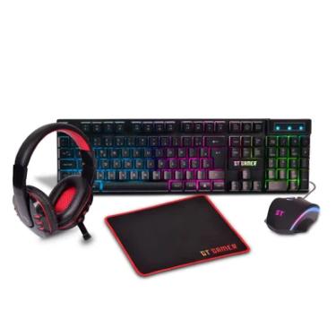 Imagem de Kit Gamer Goldentec Com Headset 7 Modos De Iluminação + Teclado + Mouse 1200dpi + Mousepad
