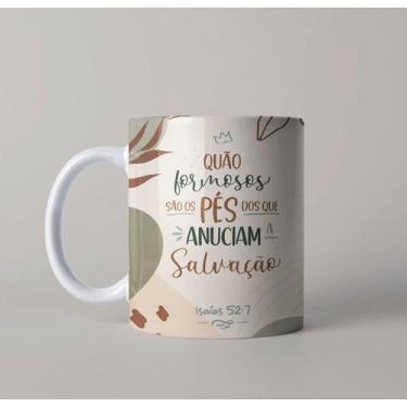 Imagem de Canecas Porcelana Versículos Gospel Cristã Pastora Pastor Aniversário 