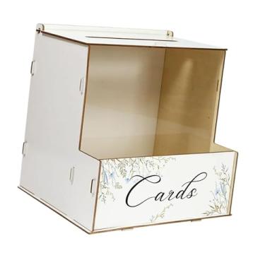 Imagem de Lilihuimaoyi Caixa Organizadora de Cartões de Casamento de Madeira, Caixa Rústica para Guardar Cartões de Casamento, Caixa de Envelope, Cofrinho para Chás de Panel