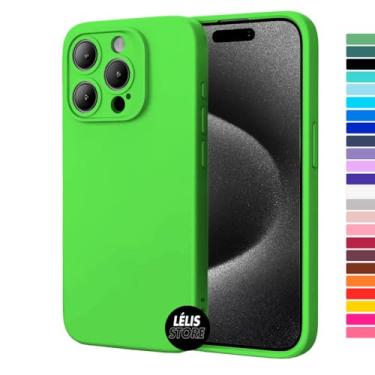 Imagem de Capa Capinha Para iPhone 12 Pro Silicone Com Proteção Na Câmera Forro Veludo Premium (VERDE LIMÃO)