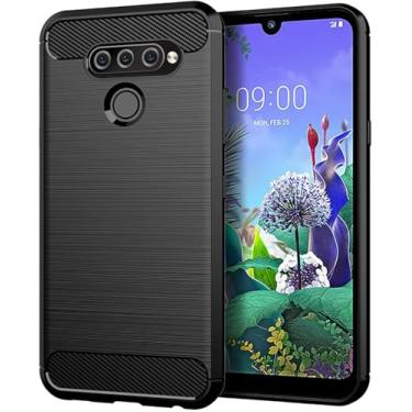 Imagem de Capa Para LG Q60, K50 e K12 Max (Tela 6.26) Carbon Fiber Leve Fina Maleável - Preto