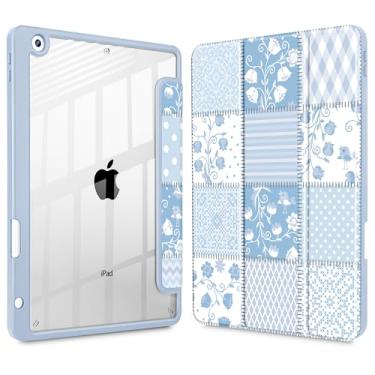 Imagem de Tuiklol Capa para iPad 10.2, versão 2021, 9ª geração, suporte embutido para lápis, suporte de três dobras, proteção de TPU (Poliuretano Termoplástico) para iPad 10.2 de 2020 e 2019 [8/7], capa com