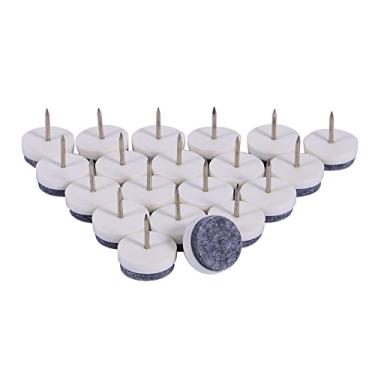 Imagem de TOPINCN Protetores de Piso da Perna da Cadeira de 20pcs, Prego Pesado Redondo de 20 Mm na Almofada de Feltro para Os Móveis da Cadeira Dos Pés da Perna, Cadeira Deslize Prego Em Móveis (Branco)