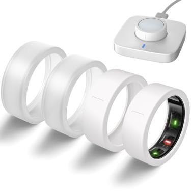 Imagem de BandRain Capas ultrafinas compatíveis com Oura Ring Gen 4/Oura Gen 3, capa protetora de silicone elástico antiarranhões, acessórios para anel ULTRAHUMAN AIR mulheres e homens, pacote com 4