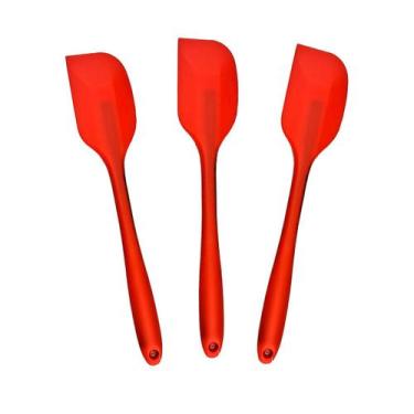 Imagem de Kit 3 Espátulas de Silicone Curva 28cm Vermelha Reforçada - - udlandia