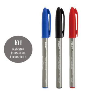 Imagem de Kit Canetas Marcador Permanente Retroprojetor 3 Cores Pilot 1.0mm Idea