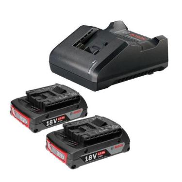 Imagem de Kit Baterias Carregador 2 Baterias 18V 2,0Ah Bivolt Bosch
