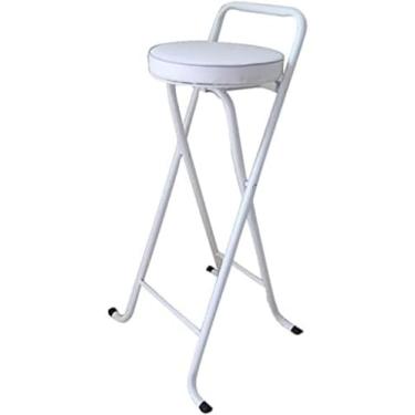 Imagem de Banqueta Alta Dobrável Com Estrutura De Aço Pu Assento Portátil Acolchoado Dobrável Para Café Da Manhã Banqueta De Cozinha Balcão Bar Cadeira Banqueta De Pesca Para Fác, B, 65