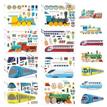 Imagem de DUJAA 24 folhas de adesivos de trem para crianças, faça seu próprio vapor, frete, trens balas adesivos para crianças, lembrancinhas de festa de trem, artesanato faça você mesmo uma ótima recompensa de